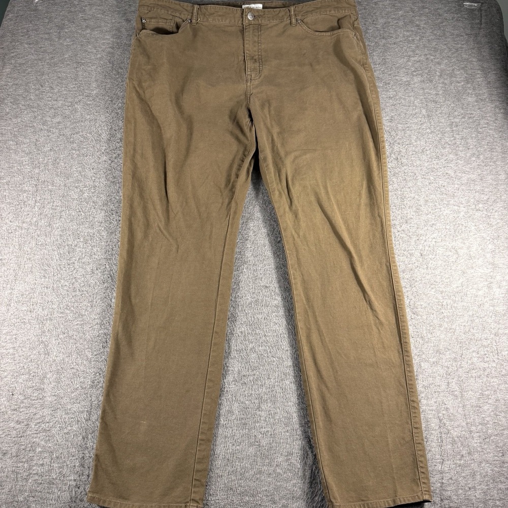 Peter Millar Cotton Blend Pants Men's Size 42x32 Brown 5 Pocket Design Office